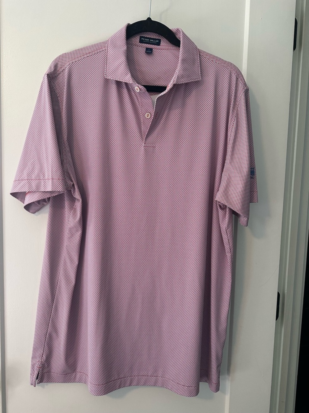 Peter Millar Pink Micro-Pattern Polo